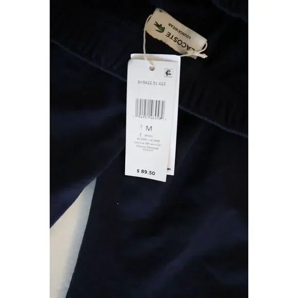 Lacoste 3H5422-51-423 Men's Sz M Navy Blue Cotton Fleece Lounge Jogger Pants
